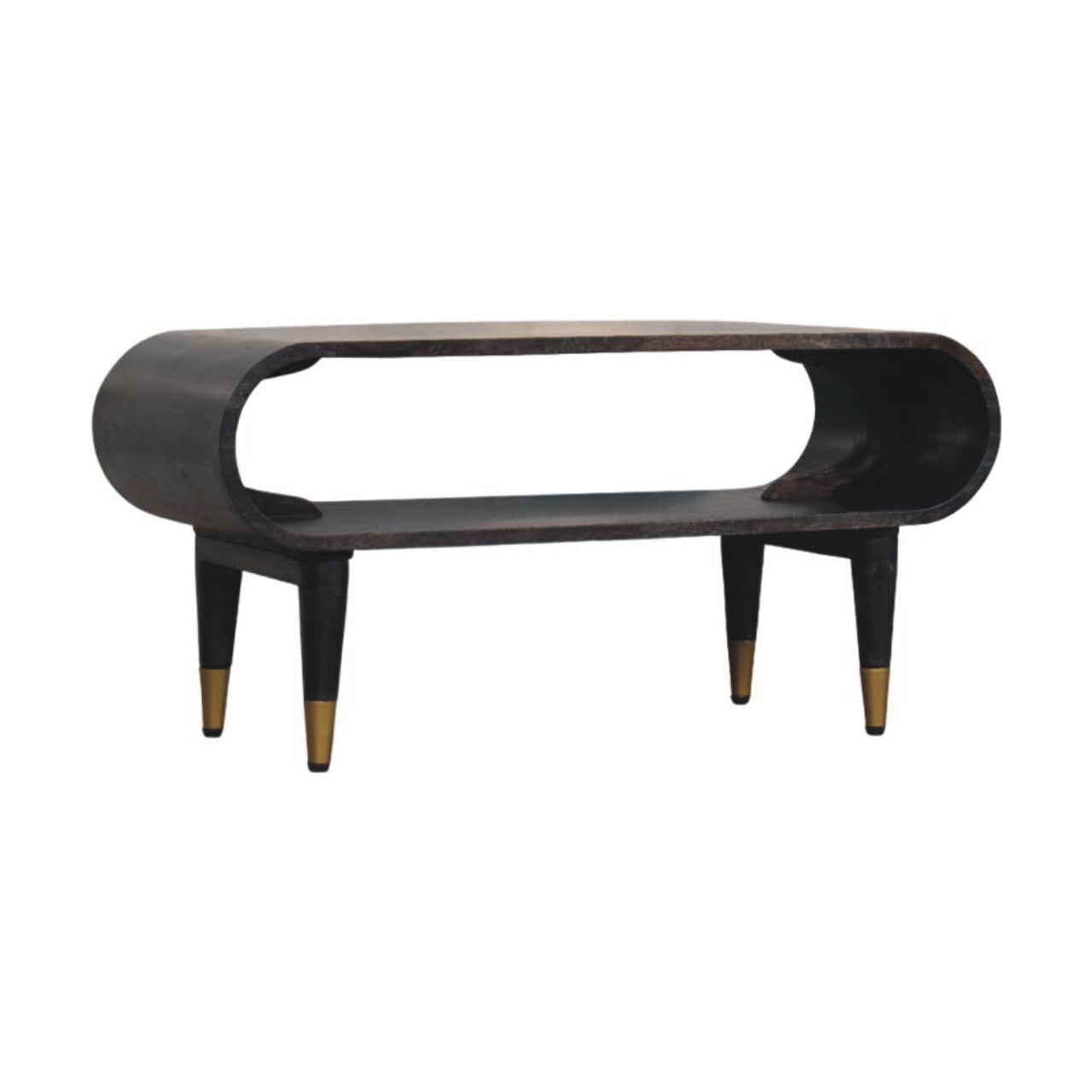 Curved Edge Media with Brass Accents