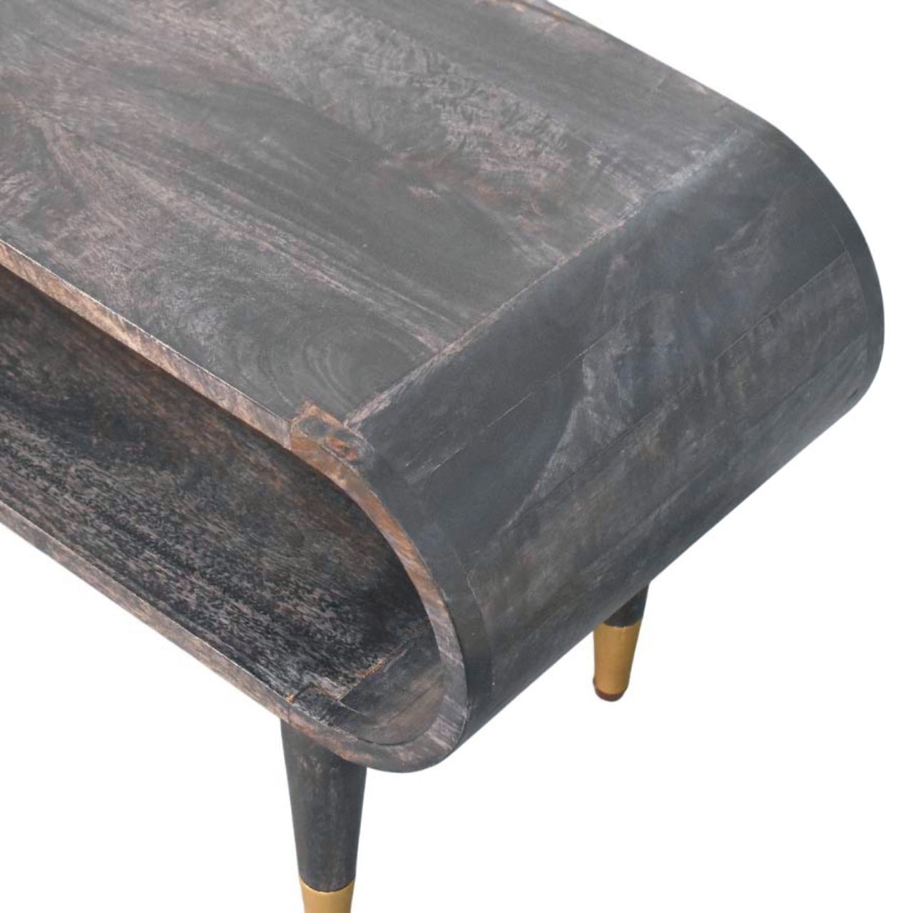 Curved Edge Media with Brass Accents