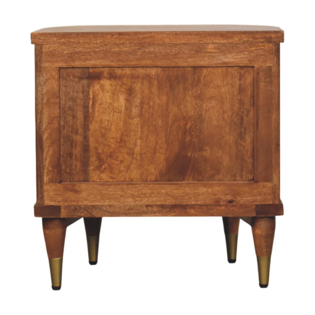 Ribbed Bedside with Brass Accents