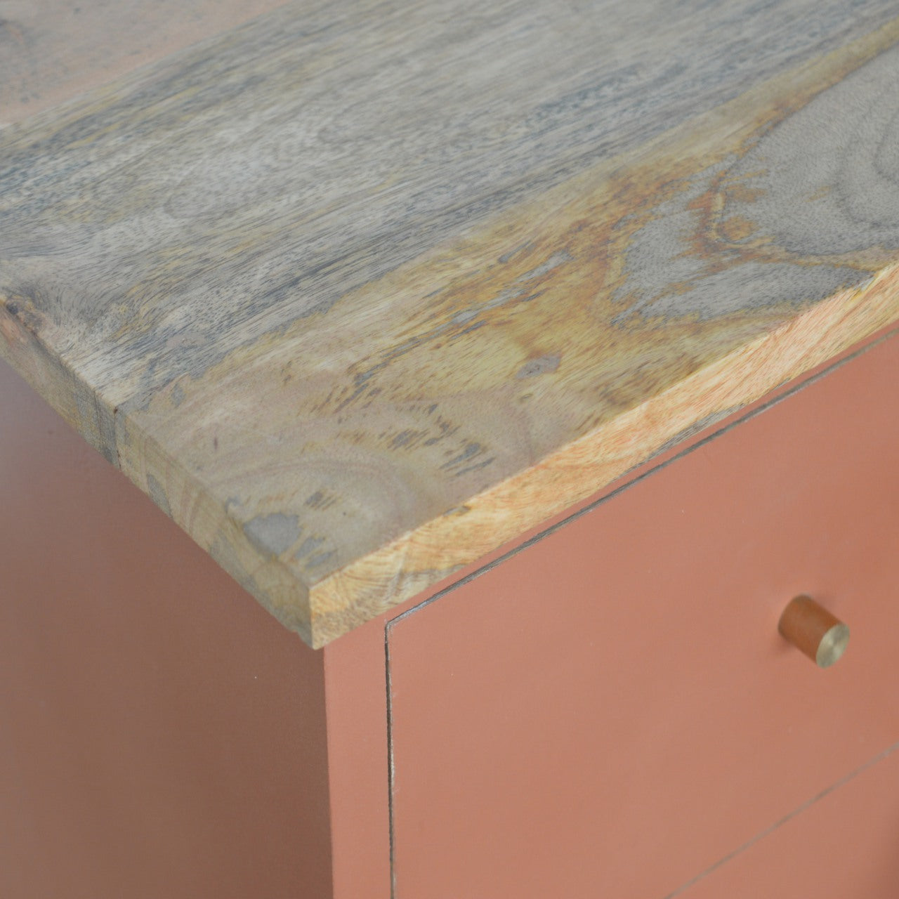Brick Red Hand Painted Nightstand