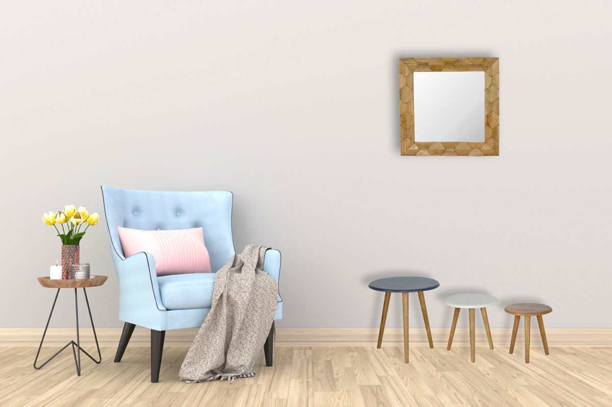 Pineapple Carve Square Mirror