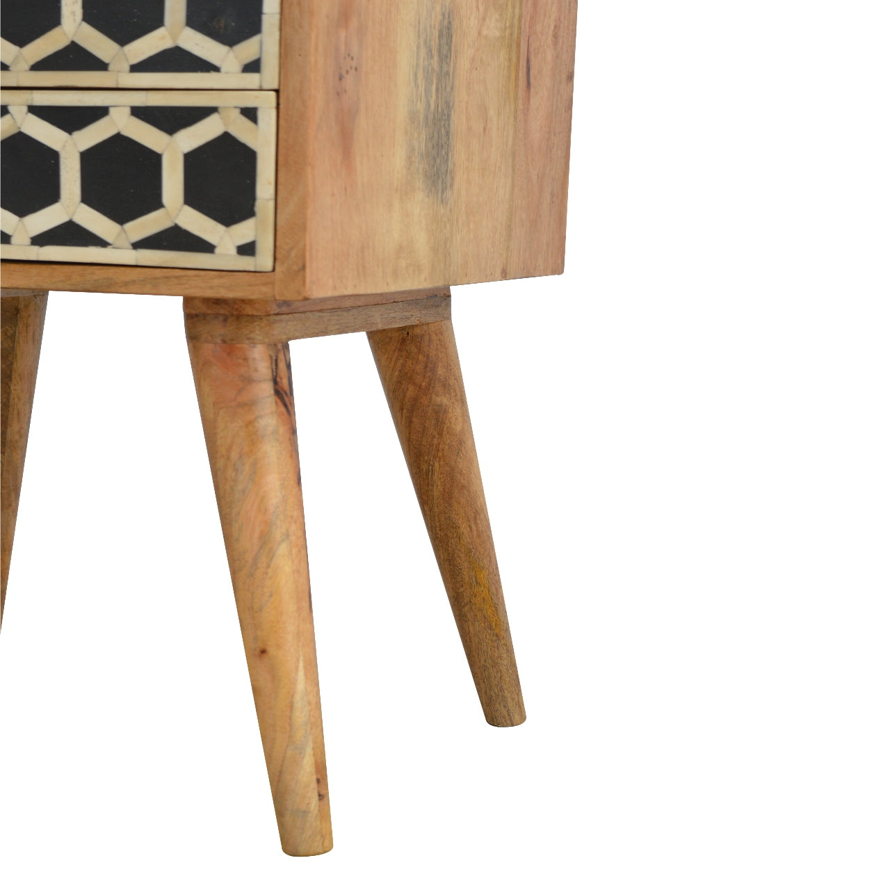Bone Inlay Nightstand with 2 Drawers