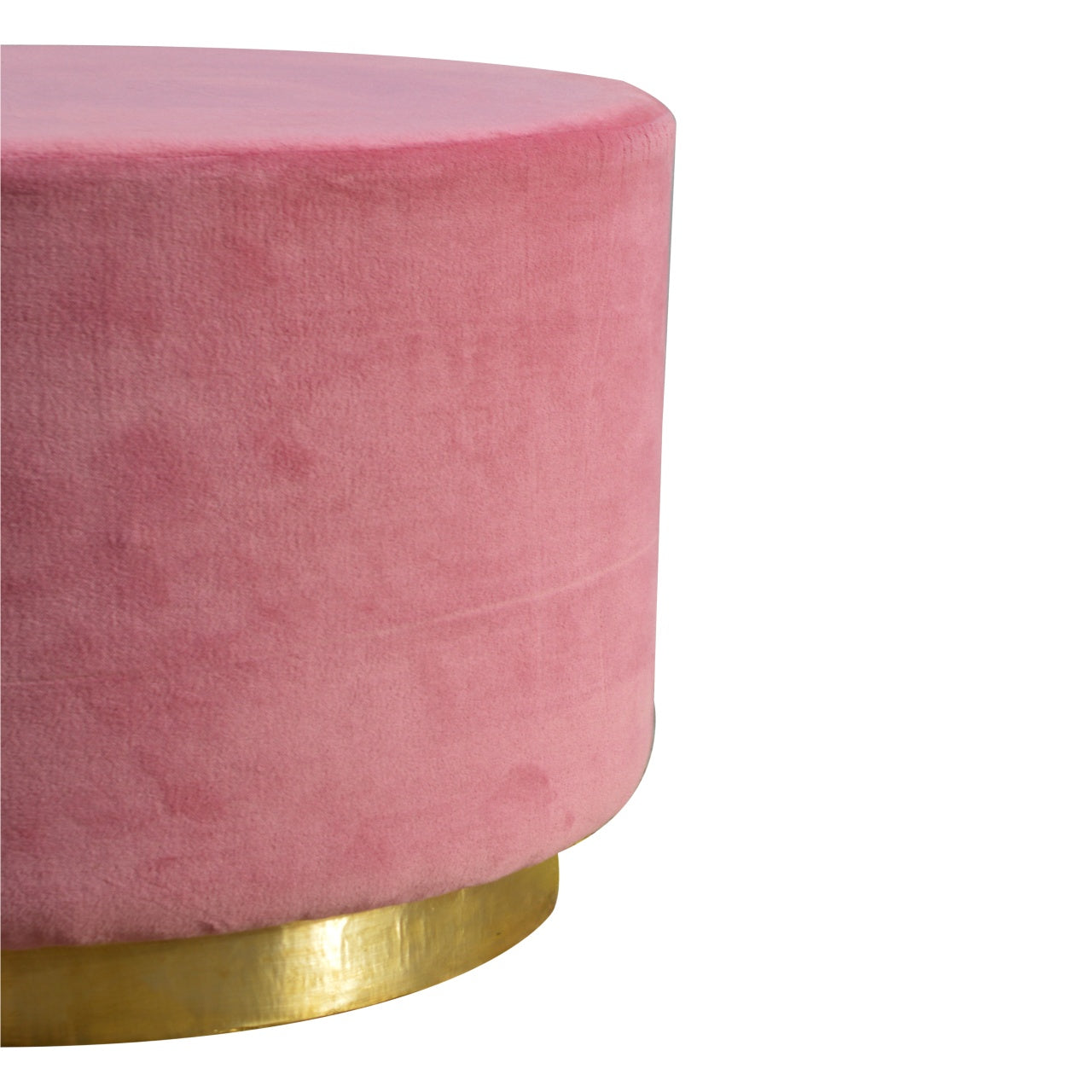 IN426 - Dusty Pink Velvet Footstool with Gold Base