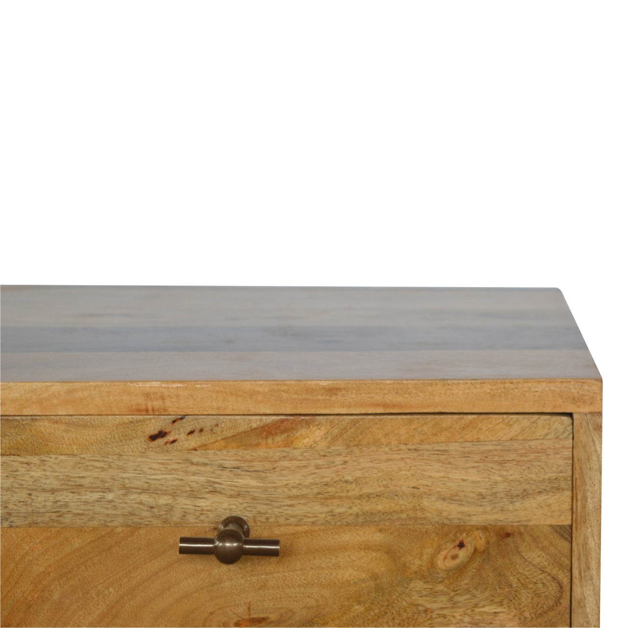 Solid Wood Nightstand with T-Bar Knobs