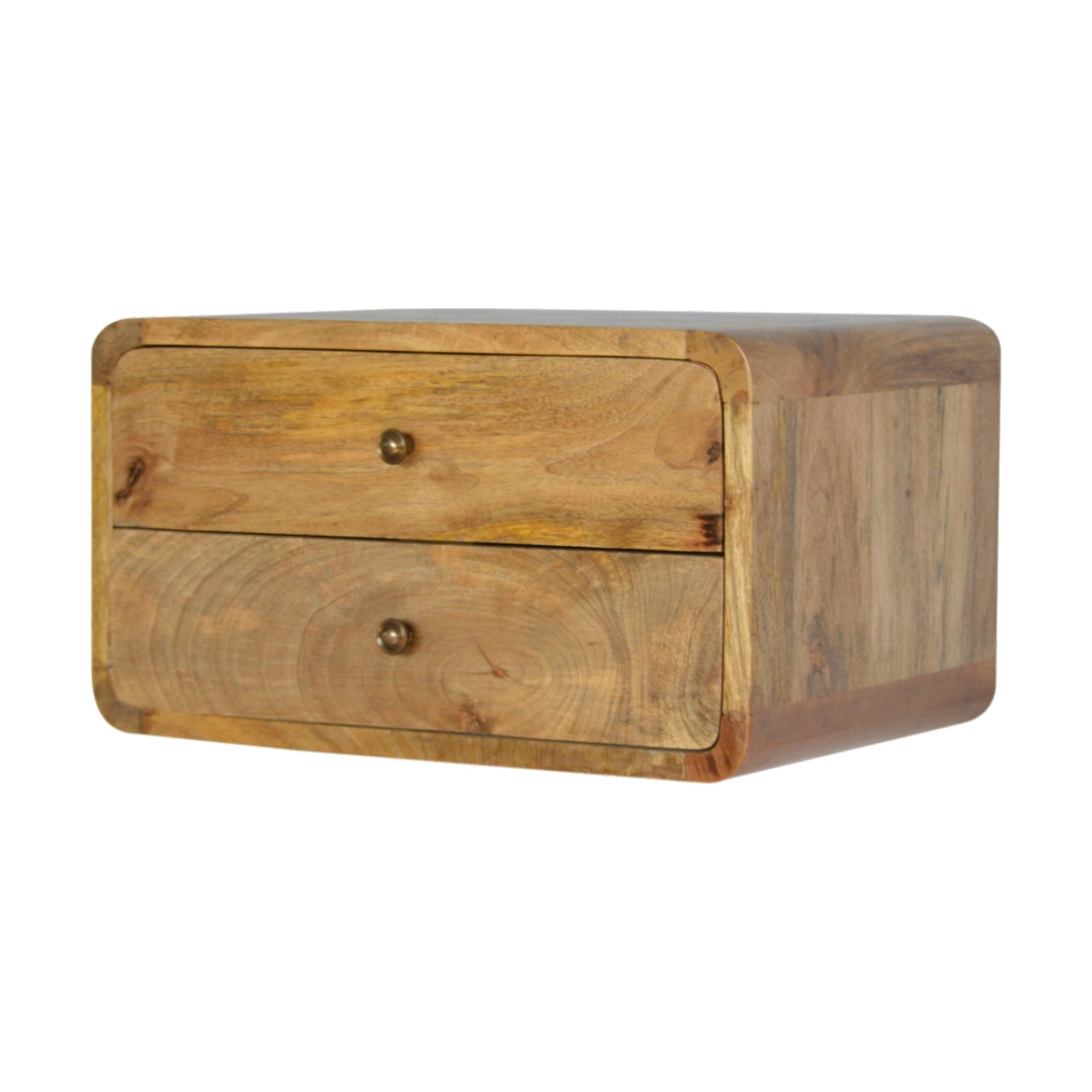 Oak-ish 2 Drawer Floating nightstand
