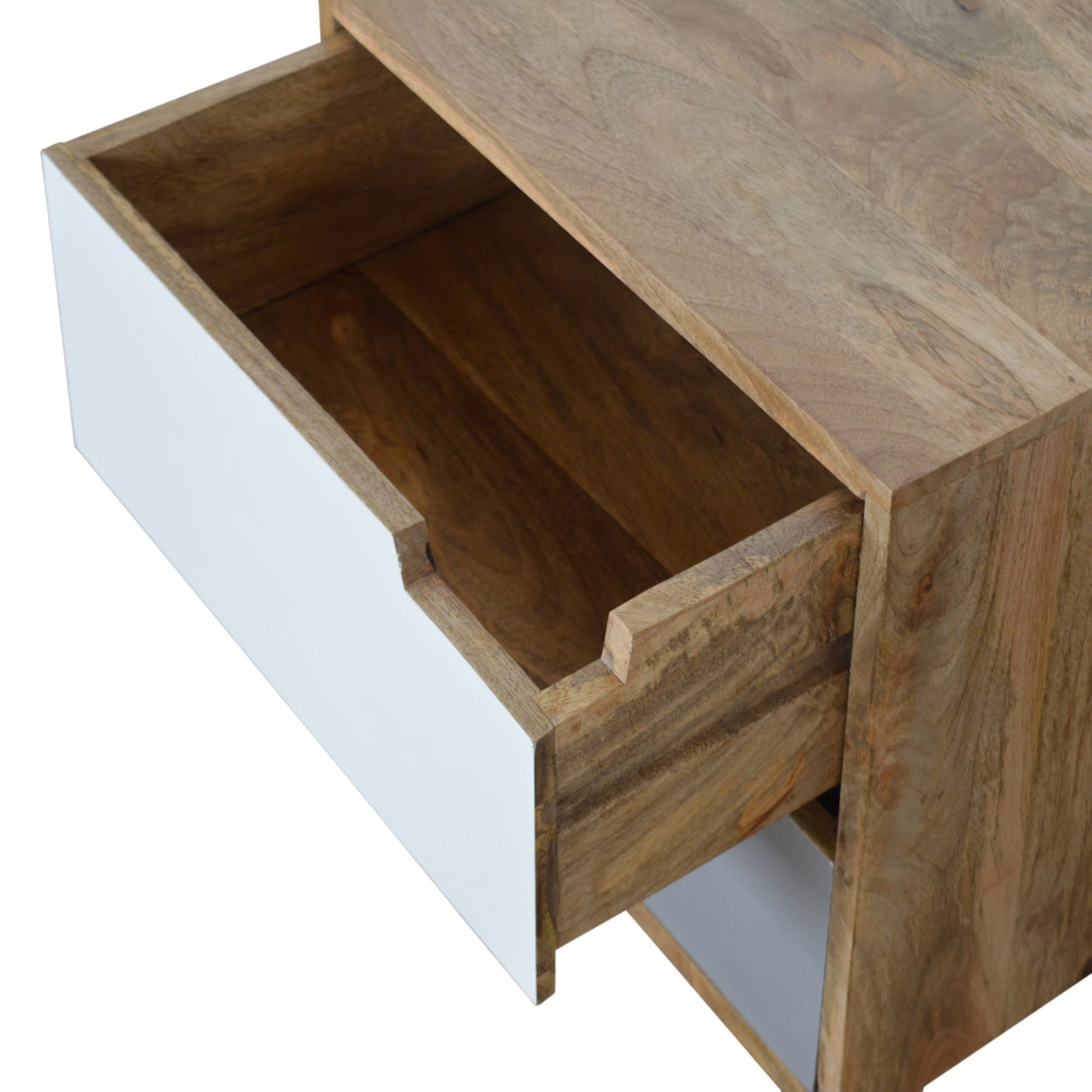 Grey Painted Cut-out Nightstand