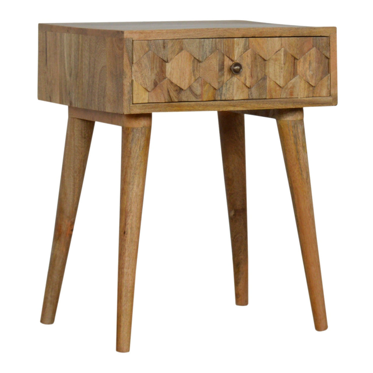 Pineapple Carved Oak-ish Nightstand