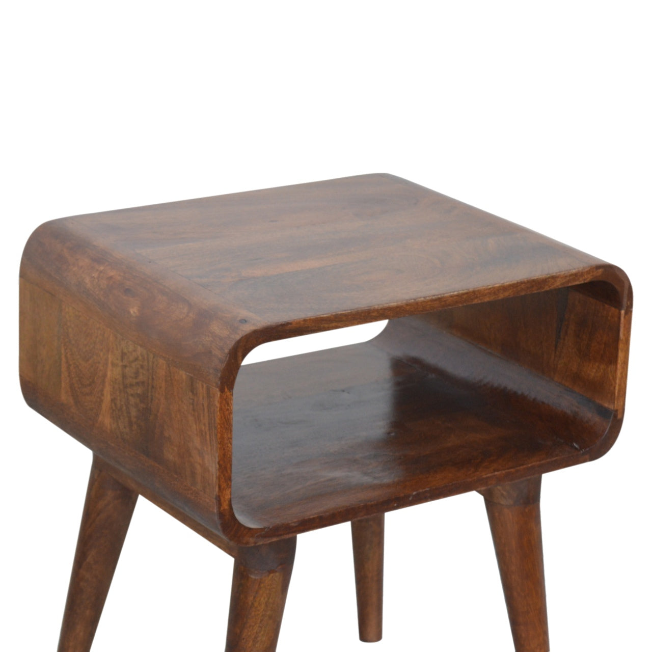 Curved Open Chestnut Nightstand