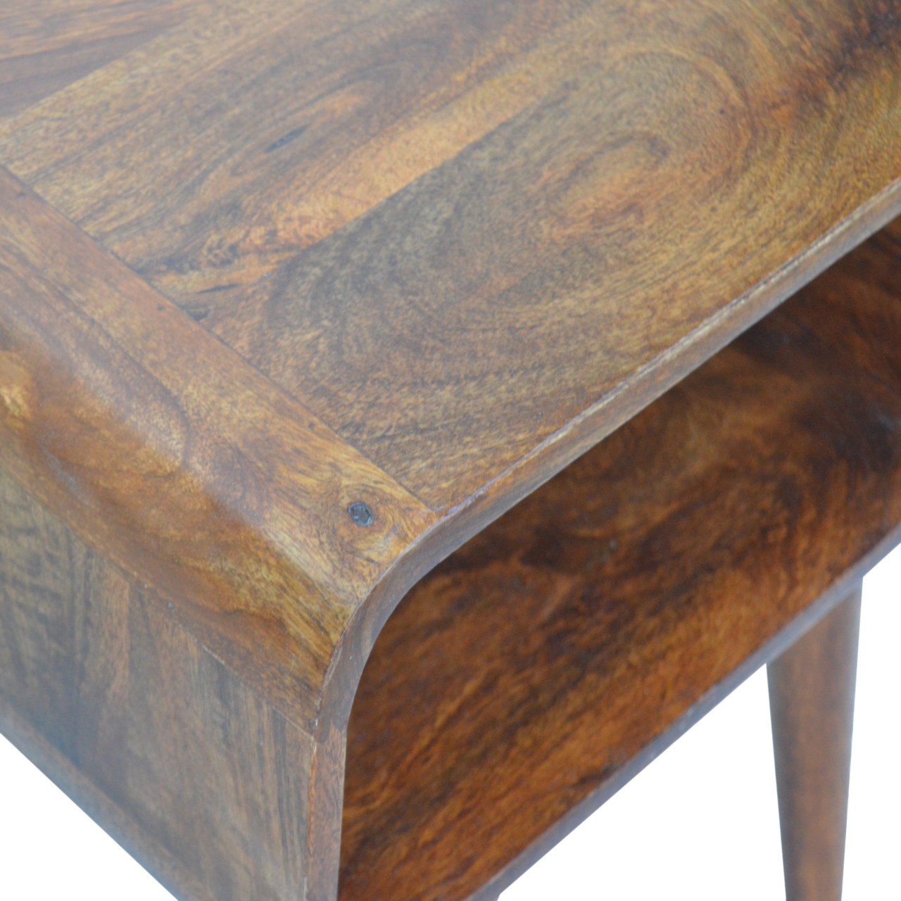 Curved Open Chestnut Nightstand