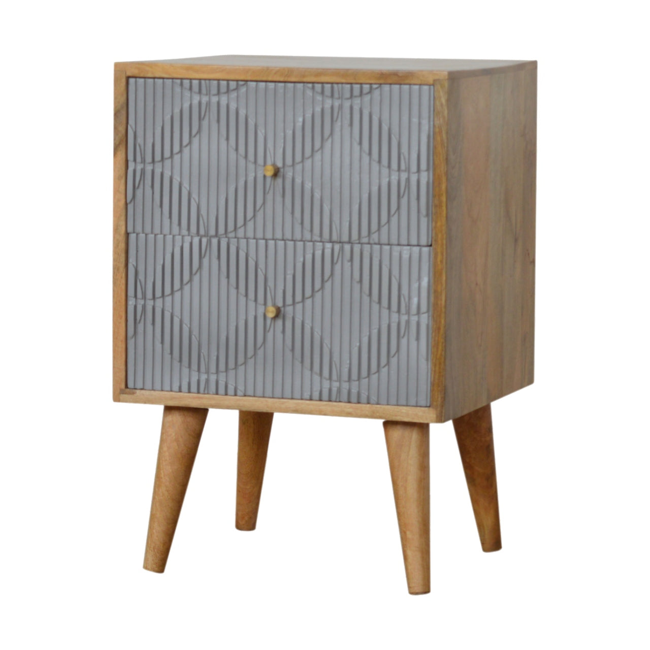 Geometric Carved Nightstand